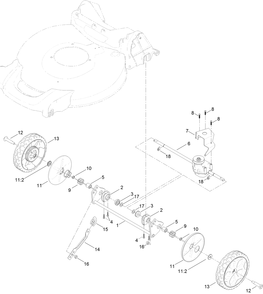 Rear Wheel Assembly Diagram and Parts List for (316000001-316999999)(2016) Lawn Boy Lawn Mower